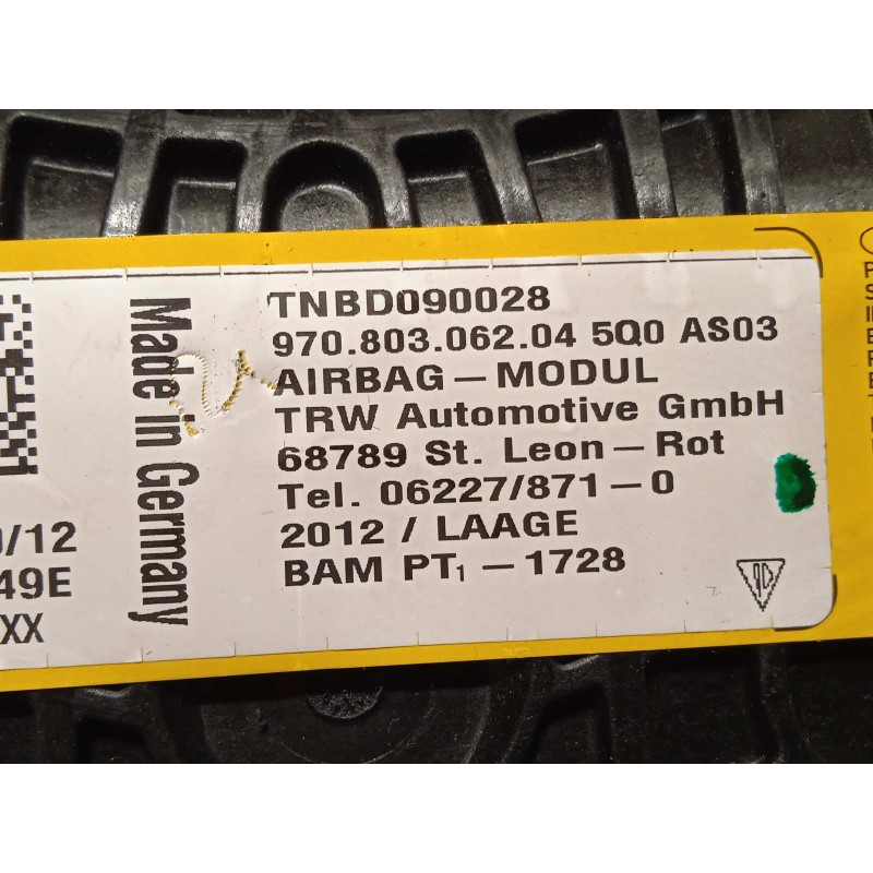 Recambio de airbag delantero derecho para porsche panamera 4 s referencia OEM IAM 97080306204  