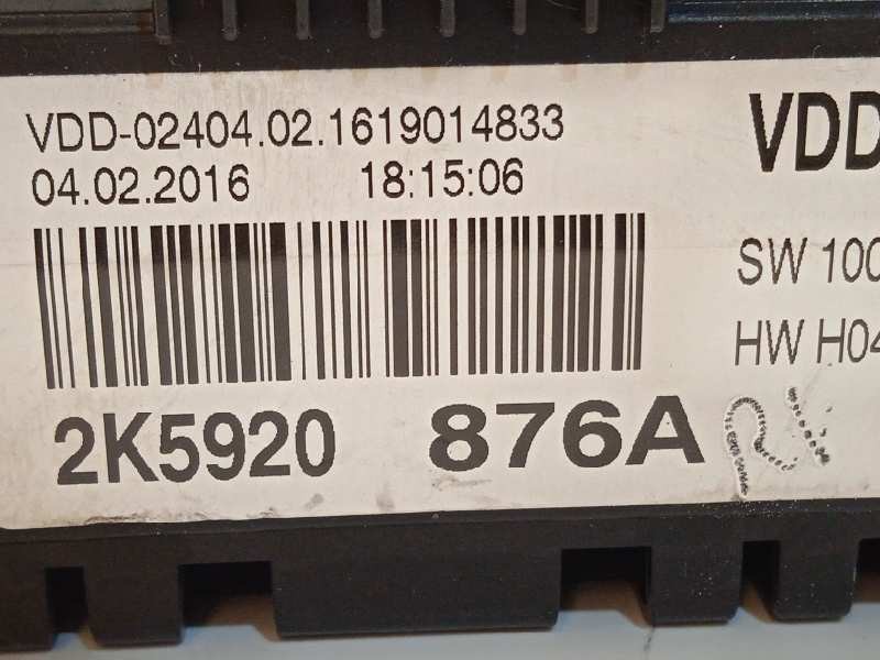 Recambio de cuadro instrumentos para volkswagen caddy furgón/kombi maxi kombi bmt referencia OEM IAM 2K5920876A  