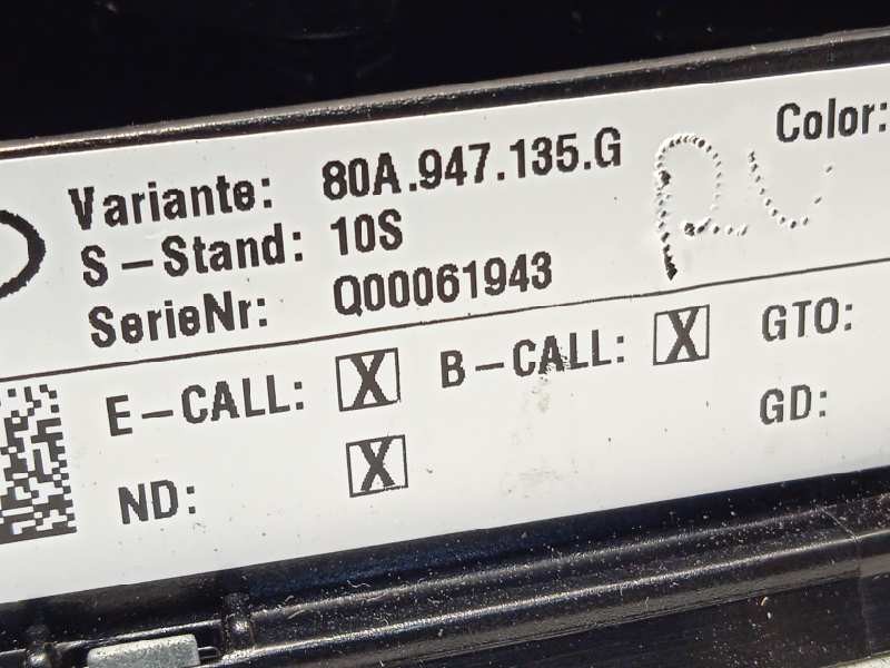 Recambio de luz interior para audi q5 (fyb) 40 tdi quattro básico referencia OEM IAM 80A947135G  80A947135GBC5