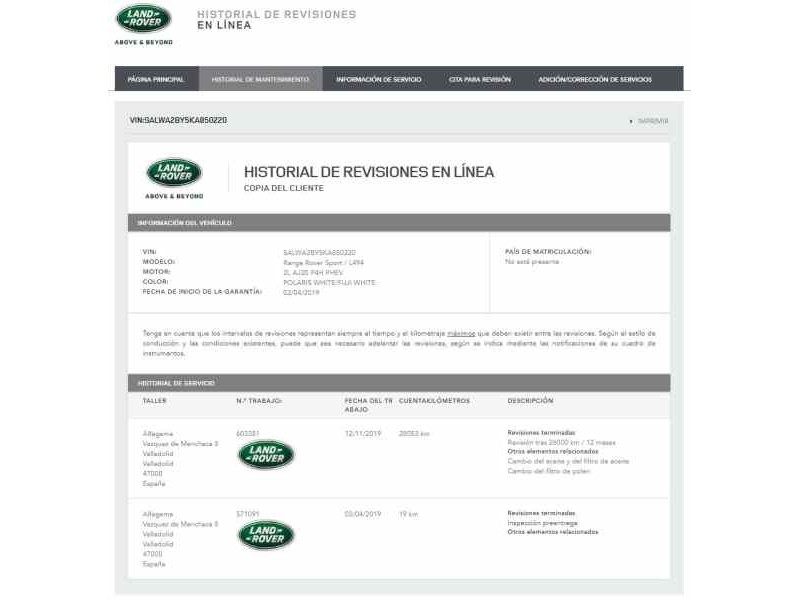 land rover range rover sport del año 2019