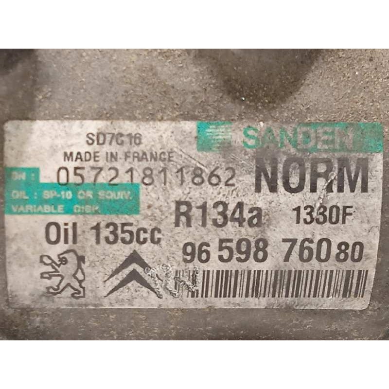 Recambio de compresor aire acondicionado para citroën c4 picasso premier referencia OEM IAM 9659876080  SD7C16