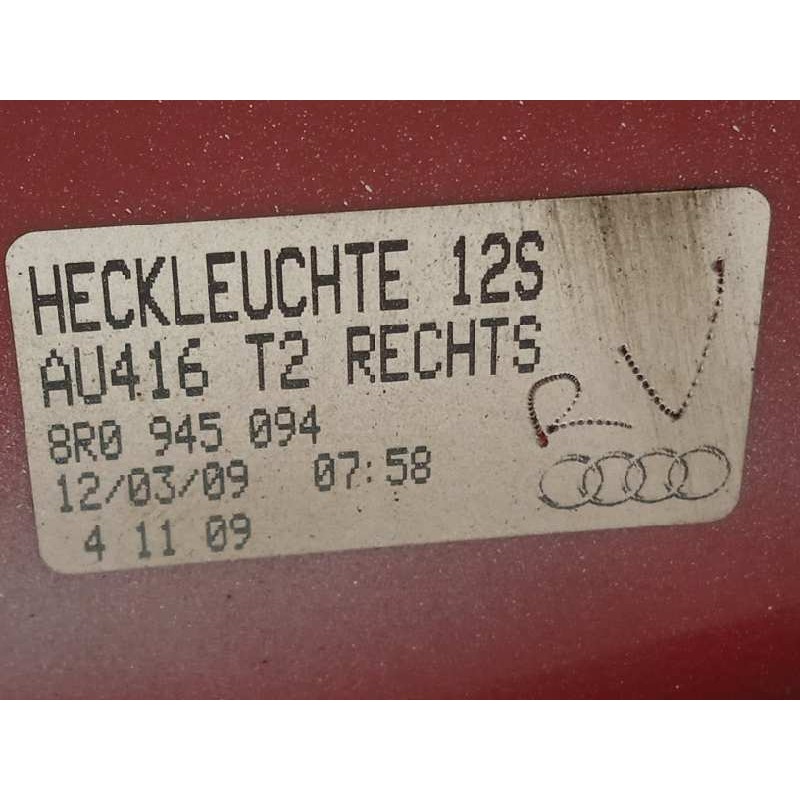 Recambio de piloto trasero derecho para audi q5 (8r) 2.0 tdi (125kw) referencia OEM IAM 8R0945094  
