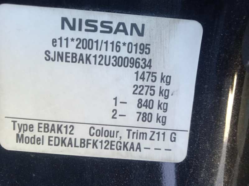 nissan micra (k12e) del año 2007