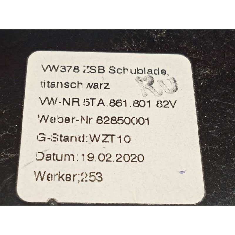 Recambio de consola central para volkswagen t-roc advance referencia OEM IAM 5TA86180182V  5TA861801