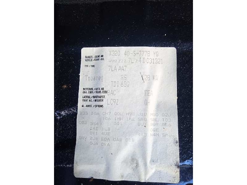 volkswagen touareg (7la) del año 2003