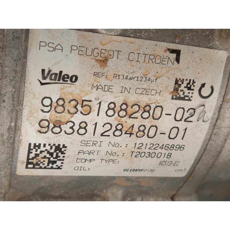 Recambio de compresor aire acondicionado para peugeot 5008 active referencia OEM IAM 9835188280  