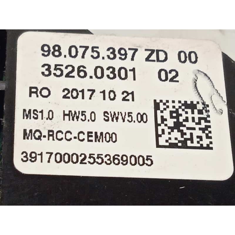 Recambio de mando multifuncion para peugeot traveller 2.0 blue hdi referencia OEM IAM 98075397ZD  