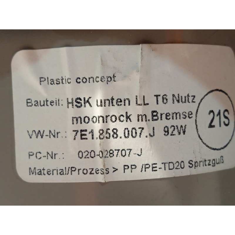Recambio de guantera para volkswagen t6.1 caravelle (sh) referencia OEM IAM 7E1858007J  7E1858009A92W