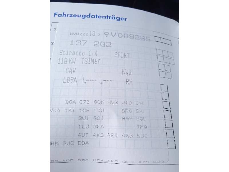volkswagen scirocco (137) del año 2008