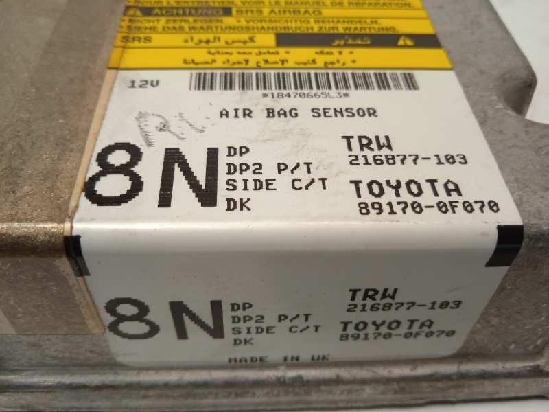 Recambio de centralita airbag para toyota corolla verso (r1) 2.2 d-4d luna referencia OEM IAM 891700F070  