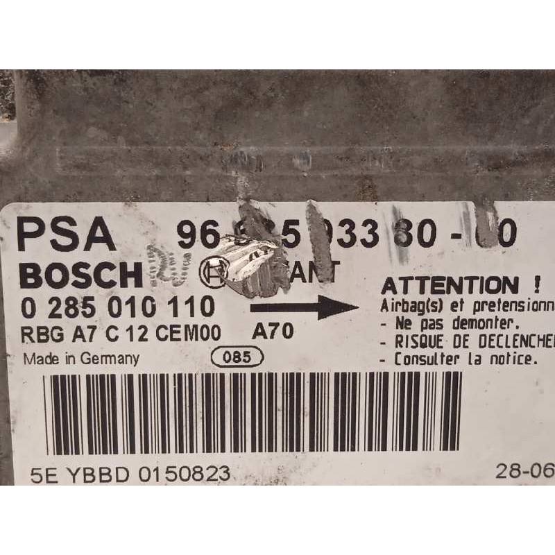 Recambio de centralita airbag para peugeot 207 urban referencia OEM IAM 9663593380  0285010110
