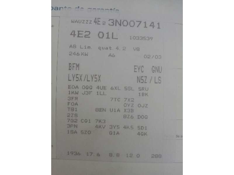 audi a8 (4e2) del año 2003