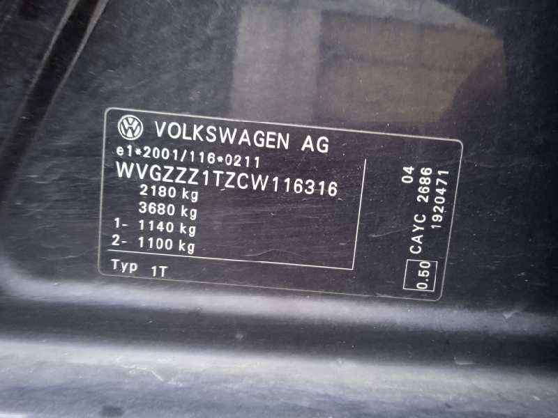 volkswagen touran (1t3) del año 2012