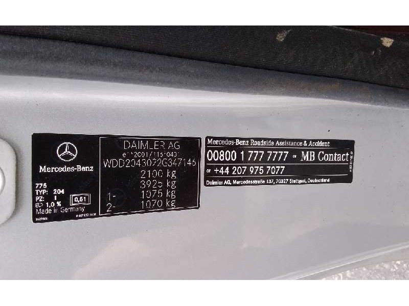 mercedes-benz clase c (w204) coupe del año 2014