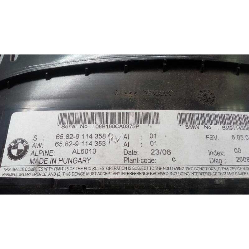 Recambio de pantalla multifuncion para bmw serie 5 touring (e61) 520d referencia OEM IAM 65829114358  65829114353
