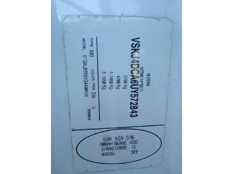 nissan primastar (x83) del año 2005