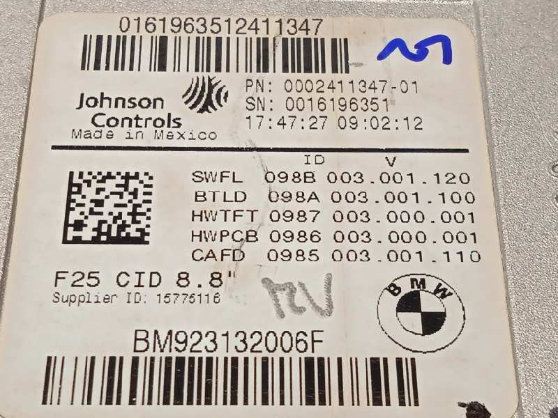 Recambio de pantalla multifuncion para bmw x3 (f25) xdrive 20d referencia OEM IAM 923132006F 9231320 65509231320