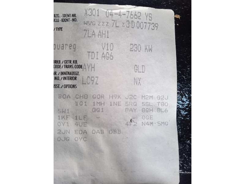 volkswagen touareg (7la) del año 2003