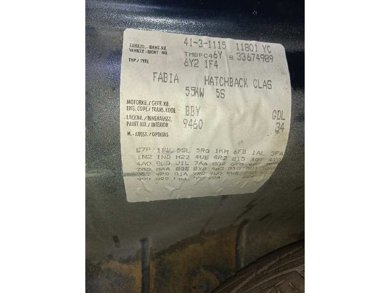 skoda fabia (6y2/6y3) del año 2002