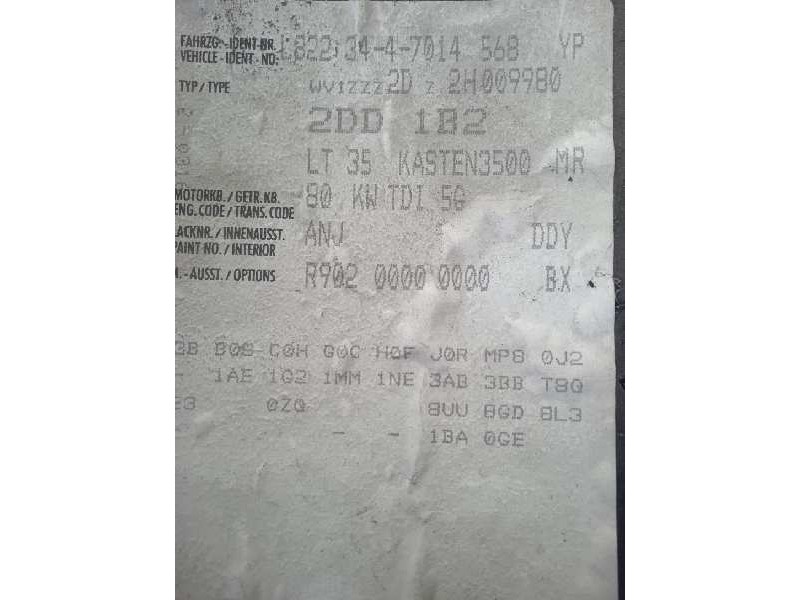 volkswagen lt caja cerrada / combi (mod. 1997) del año 2001