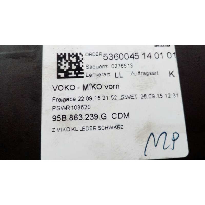 Recambio de bandeja posavasos central para porsche macan (typ ) s diesel referencia OEM IAM 95B863239G  