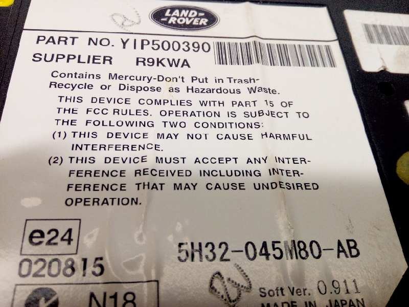 Recambio de pantalla multifuncion para land rover discovery v6 td hse referencia OEM IAM YIP500390  5H32045M80AB