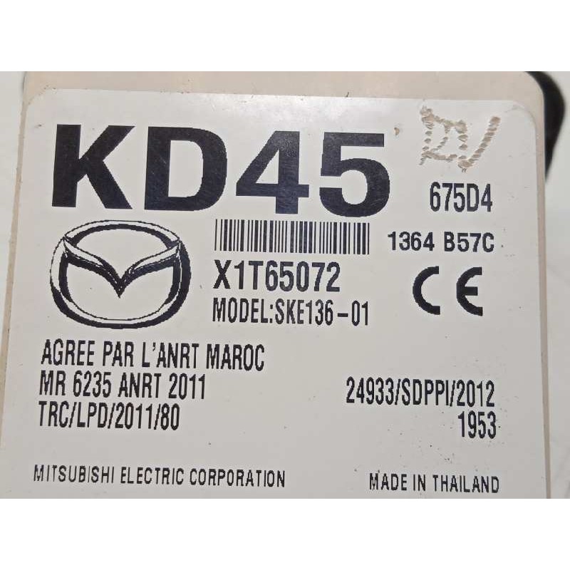 Recambio de modulo electronico para mazda cx-5 2.2 turbodiesel cat referencia OEM IAM KD45675D4  