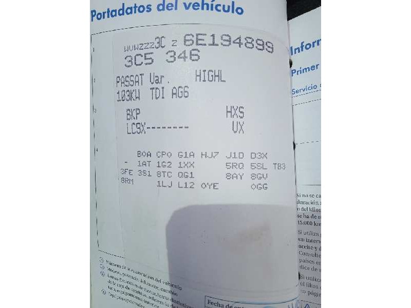 volkswagen passat variant (3c5) del año 2006