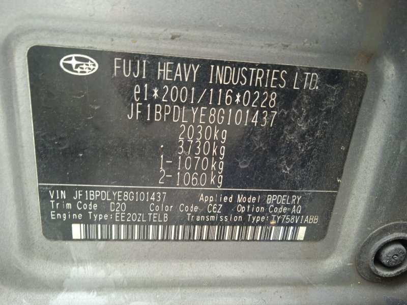 subaru legacy familiar/outback b13 (bp) del año 2008