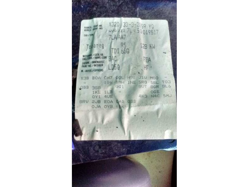 volkswagen touareg (7la) del año 2004