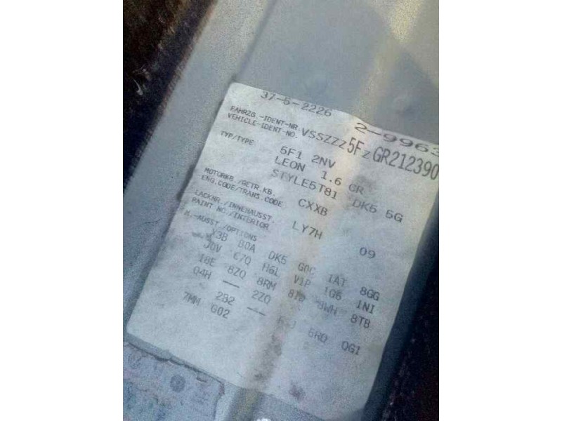 seat leon (5f1) del año 2016