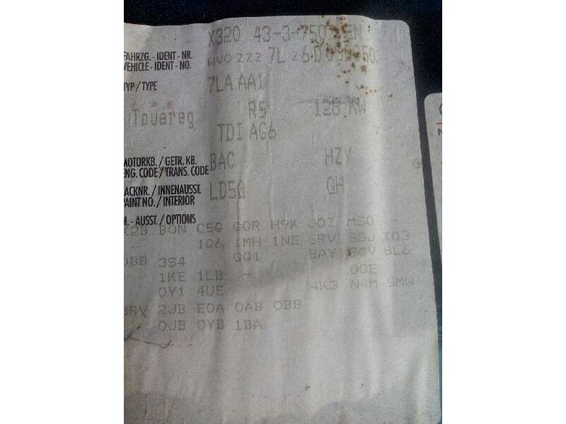 volkswagen touareg (7la) del año 2006