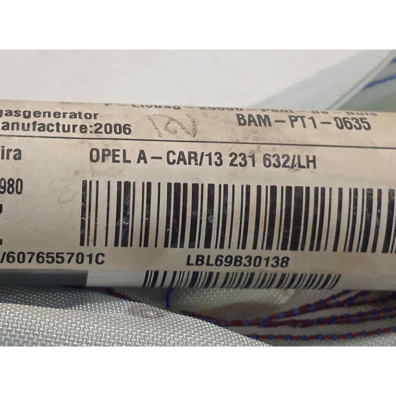 Recambio de airbag cortina delantero izquierdo para opel zafira b cosmo referencia OEM IAM 13231632  