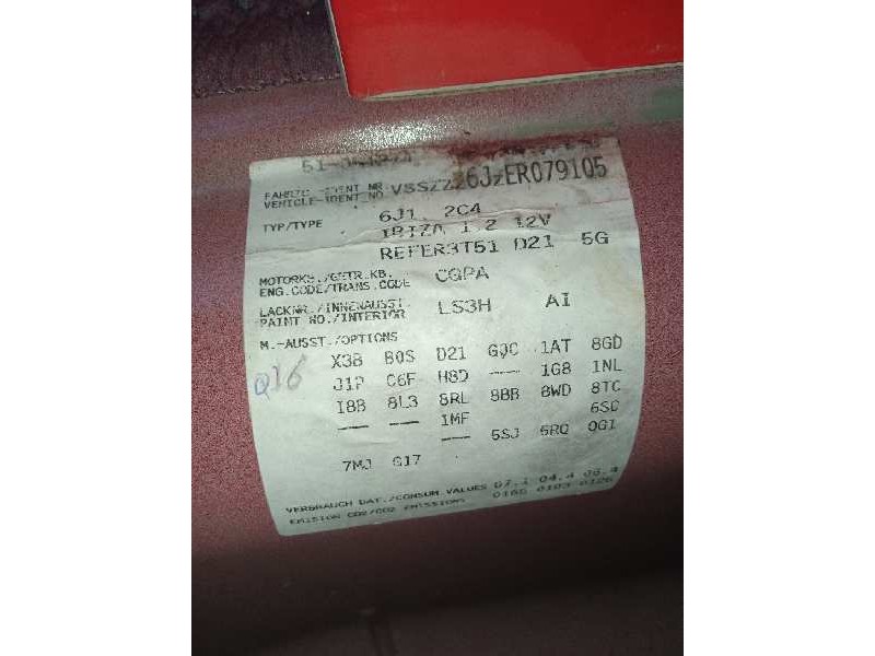 seat ibiza (6j5) del año 2014