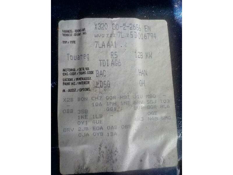 volkswagen touareg (7la) del año 2004