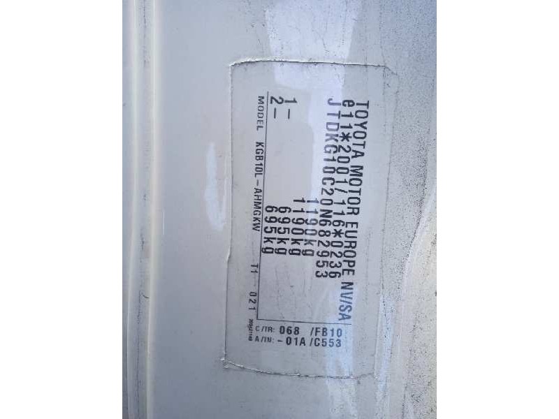 toyota aygo (kgb/wnb) del año 2012