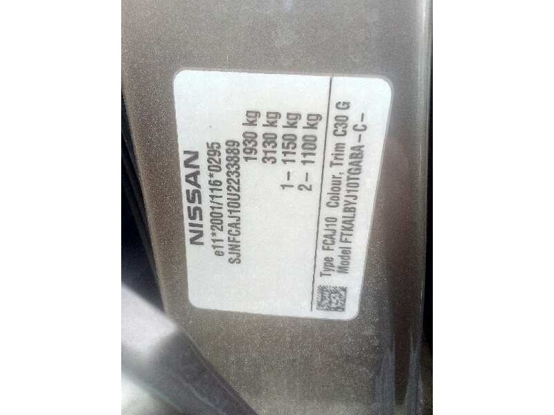 nissan qashqai (j10) del año 2011