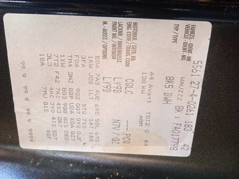 audi a4 avant (8k5) (2008) del año 2014