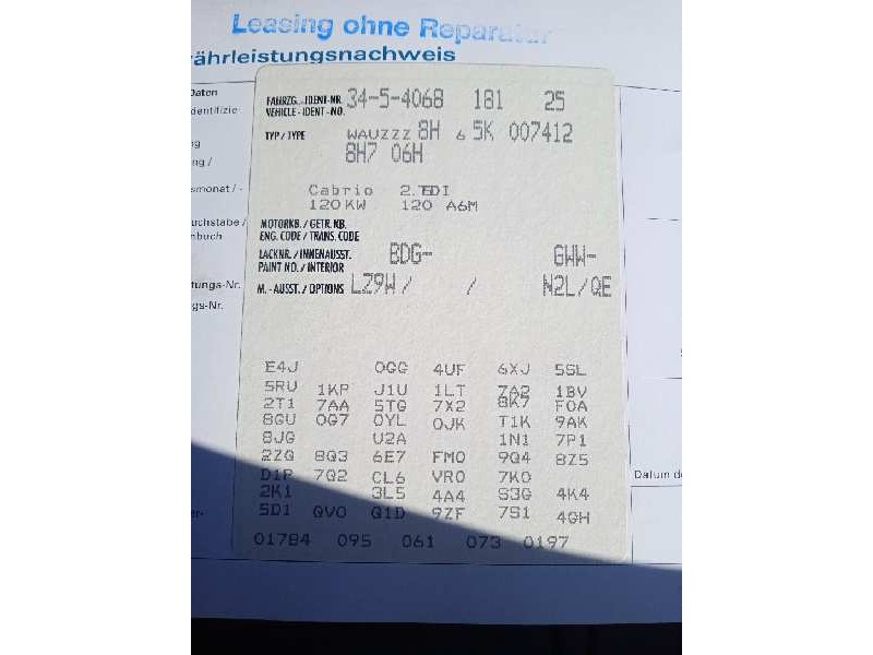 audi a4 cabrio (8h) del año 2004