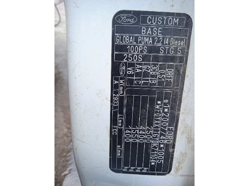 ford transit custom kasten del año 2014