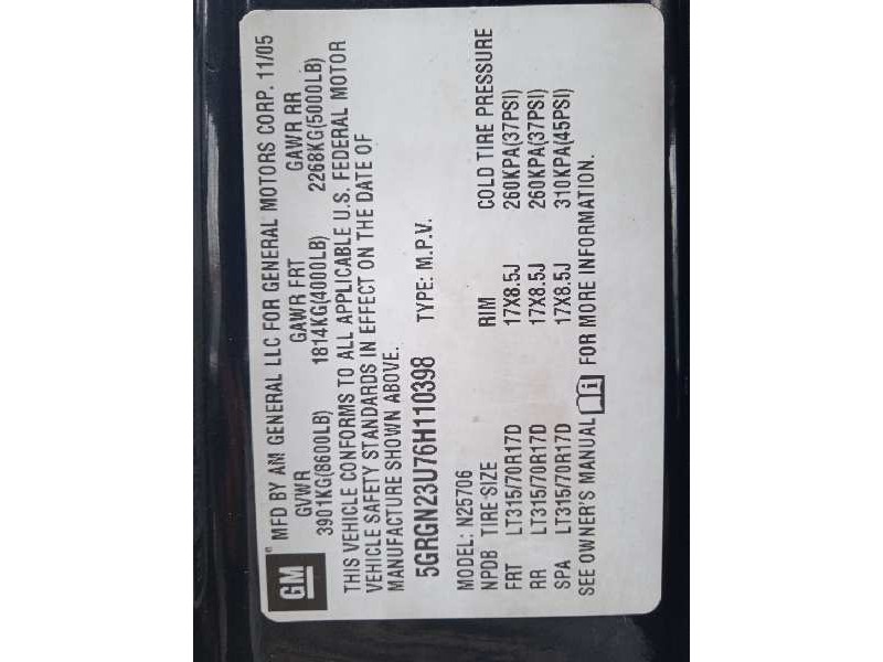 hummer h2 del año 2006