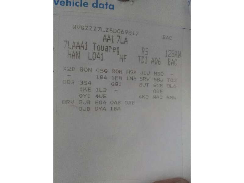 volkswagen touareg (7la) del año 2005