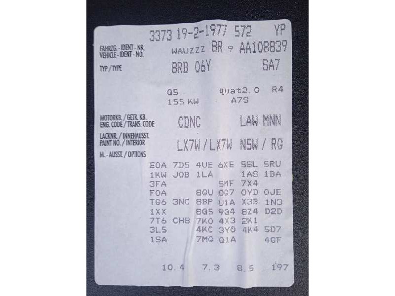 audi q5 (8r) del año 2010