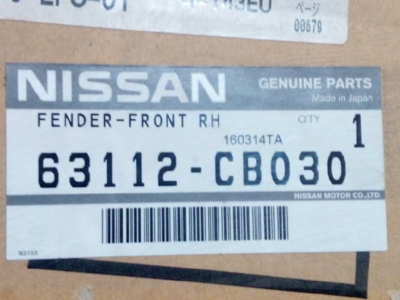 Recambio de aleta delantera derecha para nissan murano (z50) básico referencia OEM IAM 63112CB030  