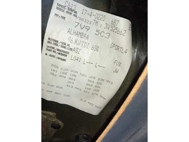 seat alhambra (7v9) del año 2003