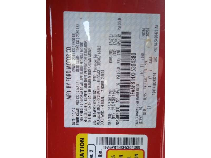 ford mustang del año 2015