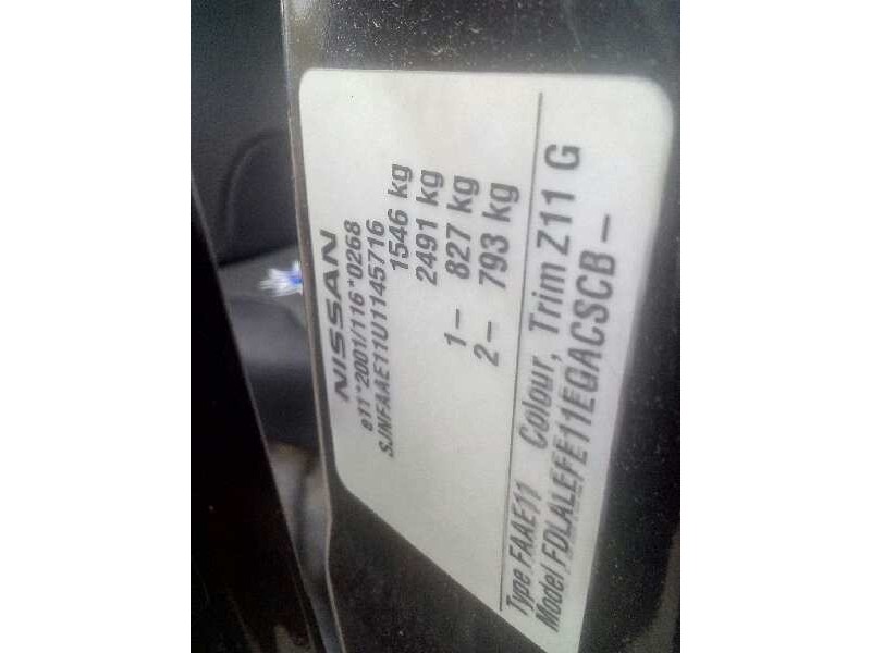 nissan note (e11e) del año 2007