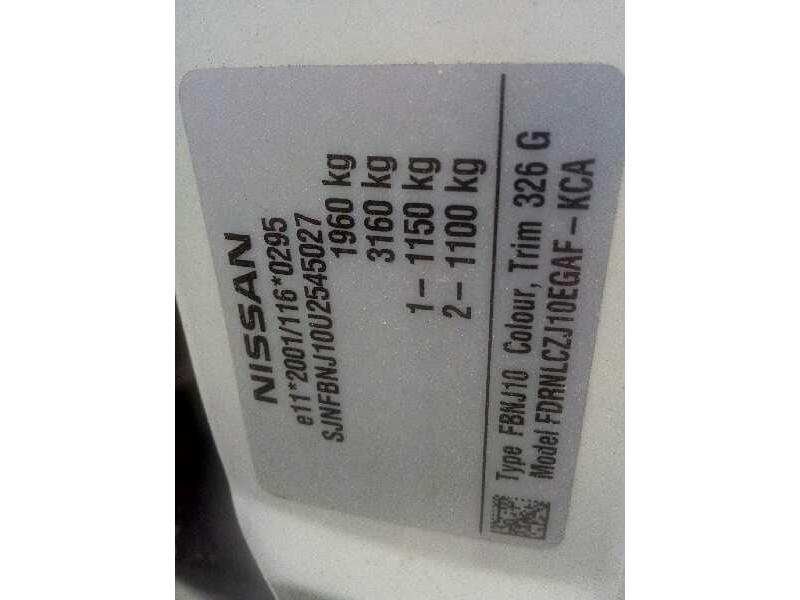 nissan qashqai (j10) del año 2012