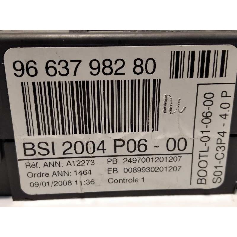 Recambio de caja reles / fusibles para peugeot 207 sport referencia OEM IAM 9663798280  