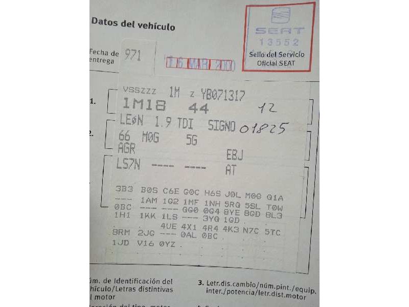 seat leon (1m1) del año 2000